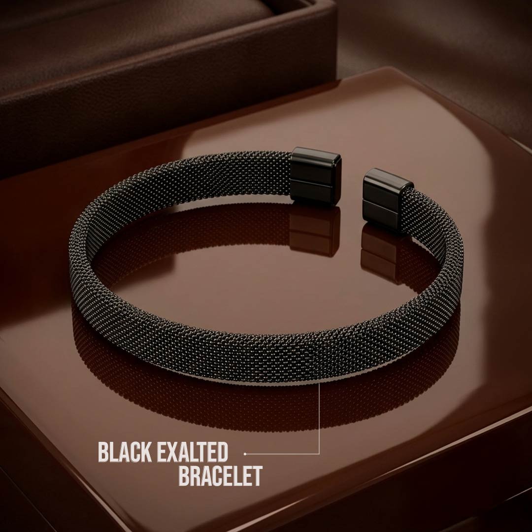 Black Exalted Bracelet | Stainless Steel Minimalist Bracelet for Men
