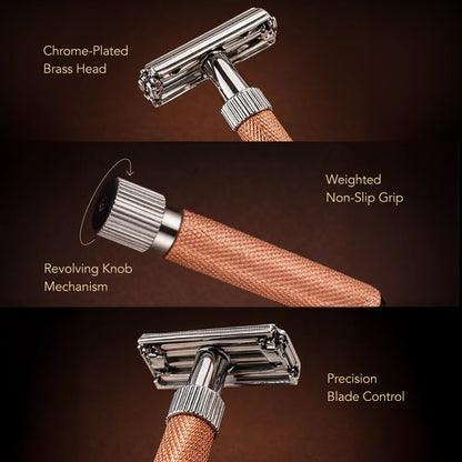 Brassbound Butterfly Razor – Precision Shave| Effortless Blade Change| Premium Comfort