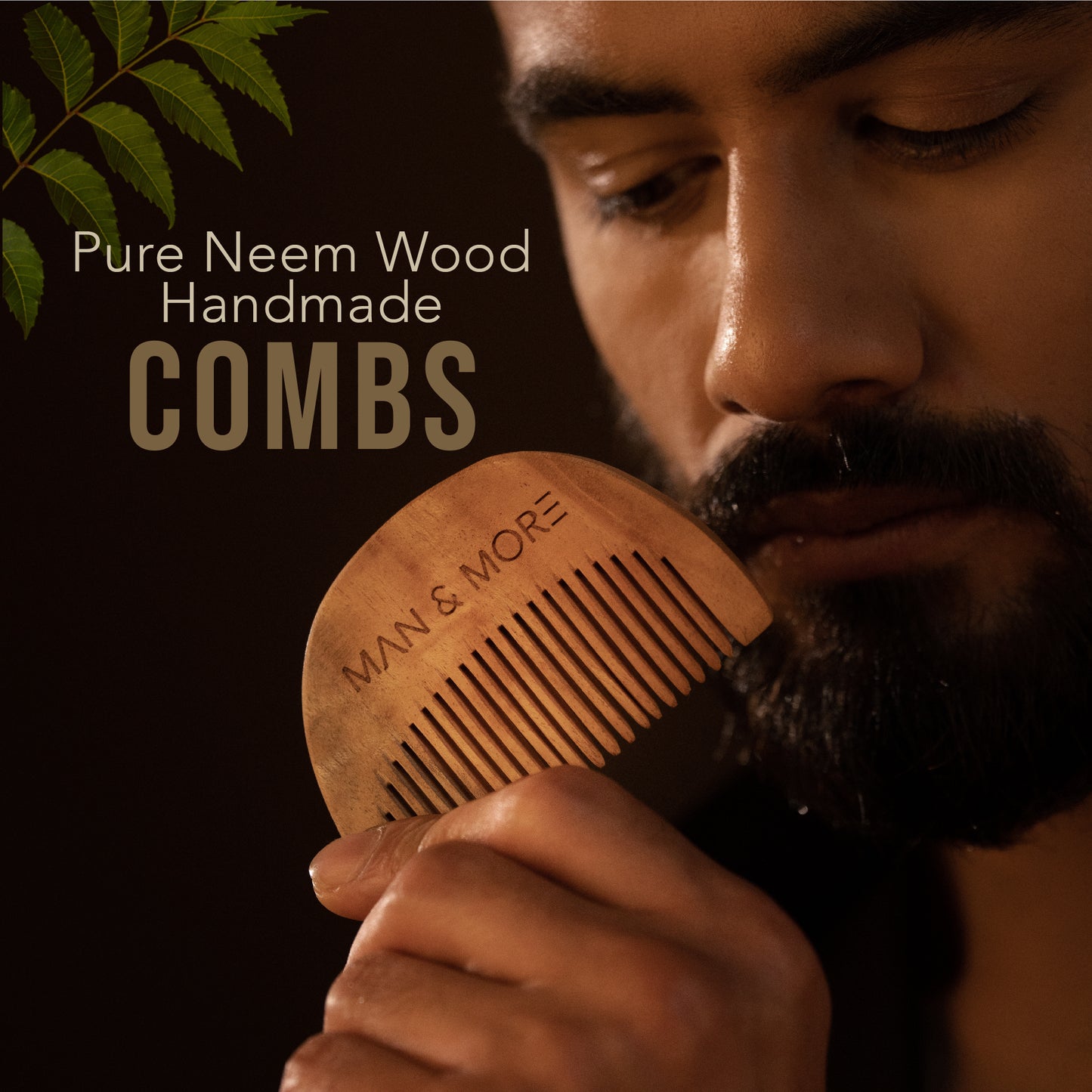 Neem Wood Beard Comb - Handcrafted